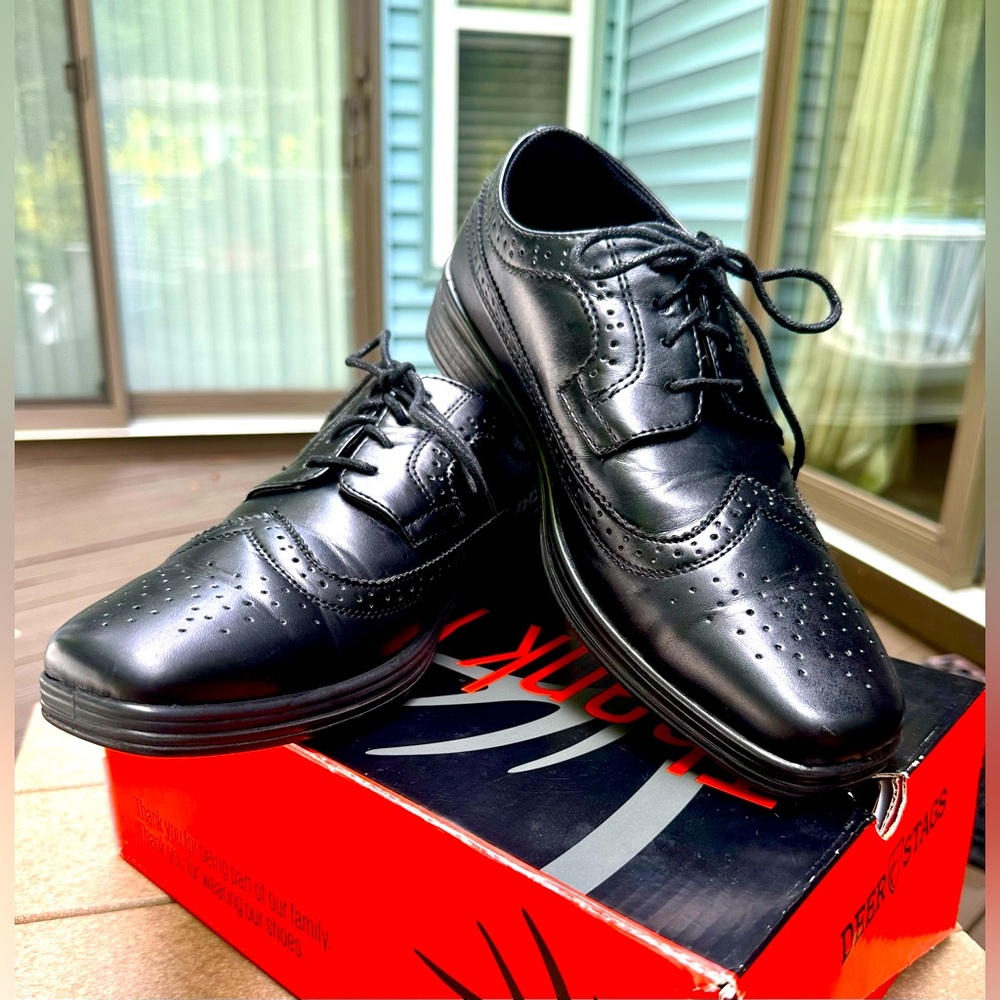 Deer Stags boys Oxford, Black, 6 Wide Big Kid US